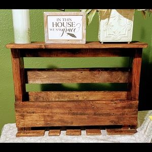 Wooden Rustic Wine Bottle & Wine Glass Rack